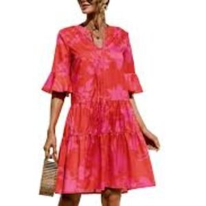 QINCAO Women's Pink Casual Wear‎ Dress Size Large